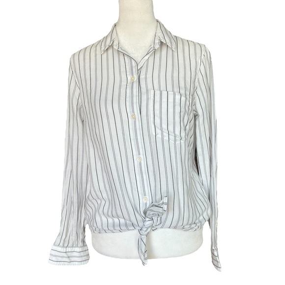 MADEWELL Tie-Front Shirt in Darcy Stripe - Picture 4 of 7